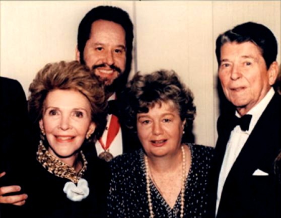 Nancy and Ronald Reagan, with Shelley Winters and Barry Landau