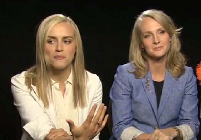 Schilling with her real-life counterpart, Piper Kerman
