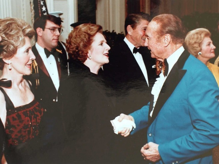 Margaret Thatcher shakes hands with Sen. Strom Thurmond at the White House in 1981. (Photo: Reagan Presidential Library)