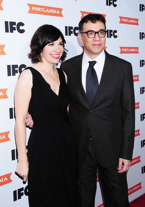 With Armisen, photo by Ivan Nikolov/WENN