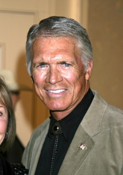 Photo of Chad Everett with silver hair and a sportcoat, looking darned handsome