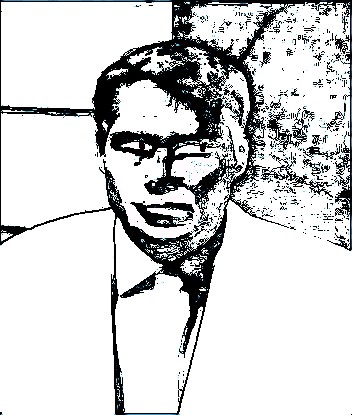 Artist's rendering of Shepard Fairey's mugshot photo