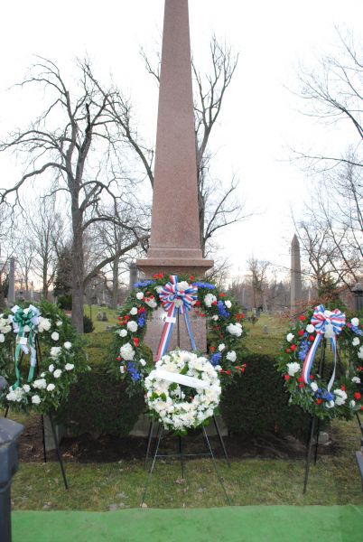 Fillmore's obelisk and grave in Buffalo, New York