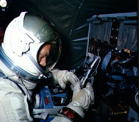 Buzz Aldrin aboard Gemini XII