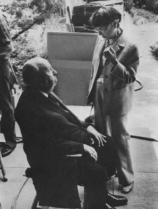 Hitch with costume designer Edith Head