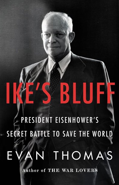 Cover photo of Ikes Bluff, with Dwight Eisenhower in a natty suit, hands in pockets, looking diffident