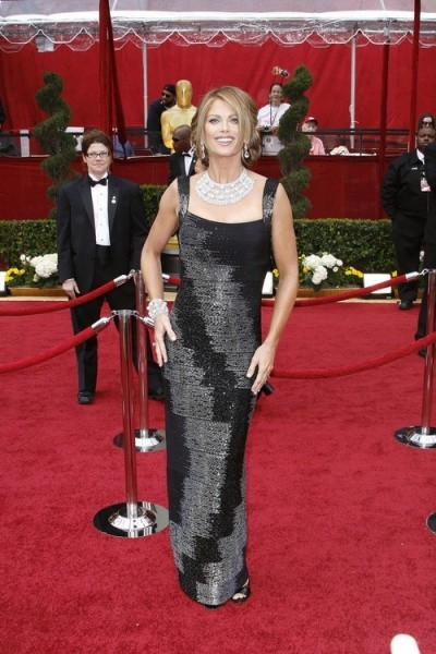 Kathy Ireland in a gown on the red carpet at the Academy Awards