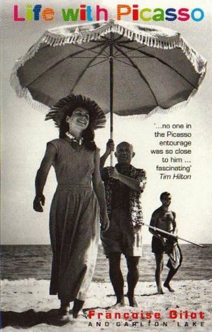 Cover photo of the Life With Picasso book, with Picasso and Gilot cavorting on a beach