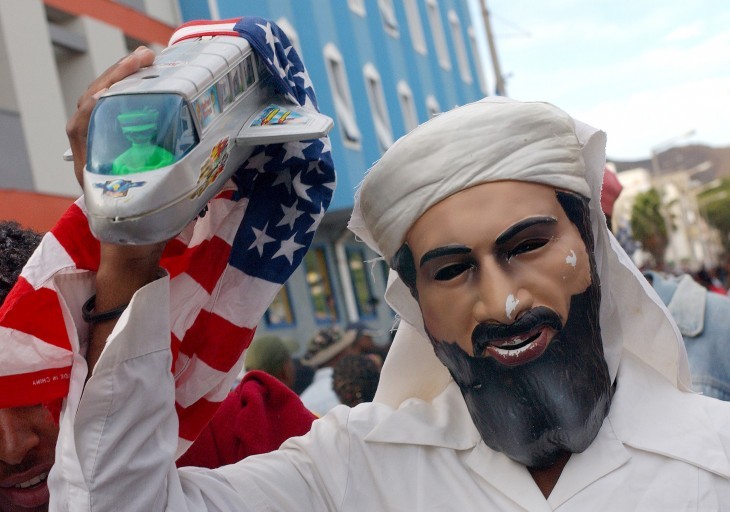 person in an Osama bin mask | Who2