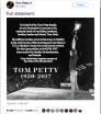 Twitter page with Tom Petty's death announcement
