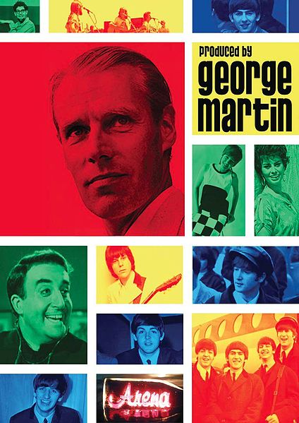 A DVD cover with photos of the Beatles, Peter Sellers, and George Martin