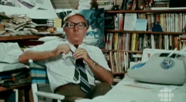 Ray Bradbury in his office