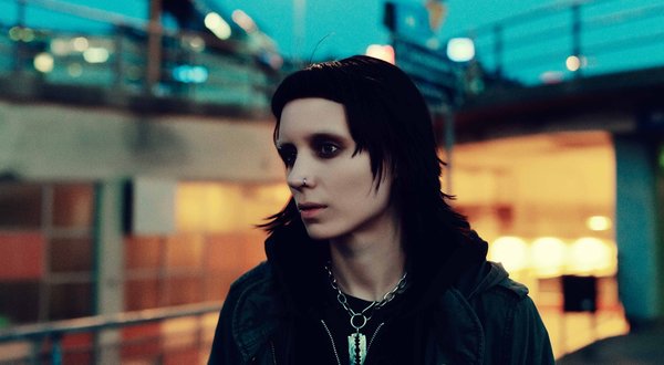 A photo of Rooney Mara as Lisbeth Salander, with silly eye black