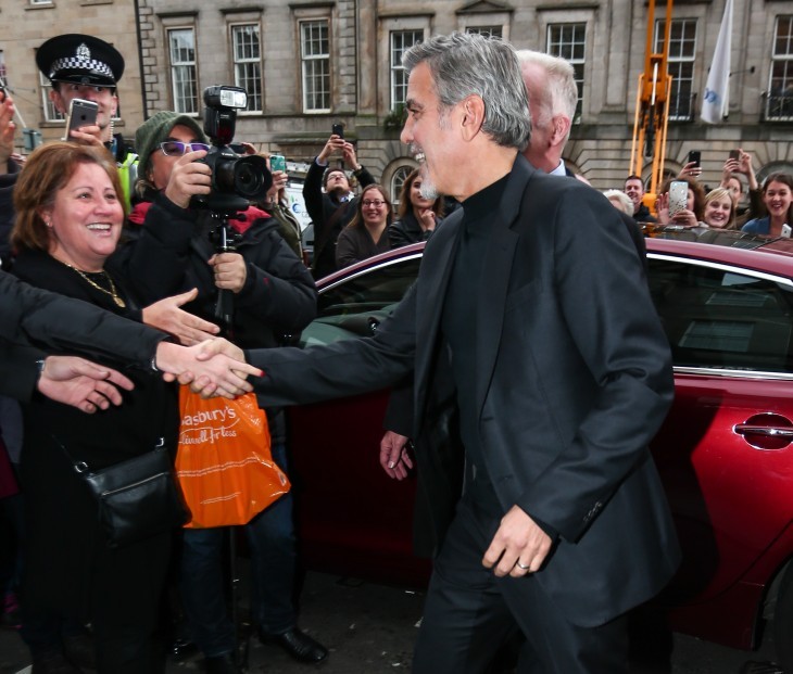 George Clooney visits Edinburgh. He visits Social Bite, the Post Code Lottery offices and Tiger Lily restaurant. Featuring: George Clooney Where: Edinburgh, United Kingdom When: 12 Nov 2015 Credit: WENN.com
