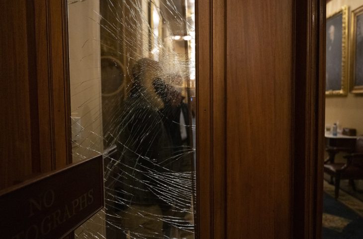 Washington, D.C. (January 6, 2021) The Senior Official Performing the Duties of the Deputy Secretary of Homeland Security Ken Cuccinelli tours the U.S. Capitol to survey damage from violent protests earlier in the day.