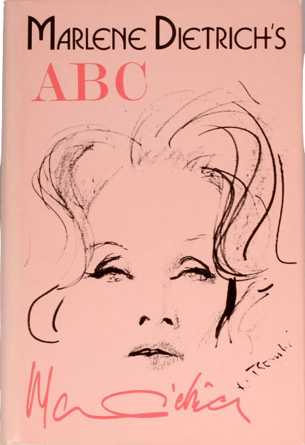 The cover of Marlene Dietrich ABC shows a sketch of her face along with her signature